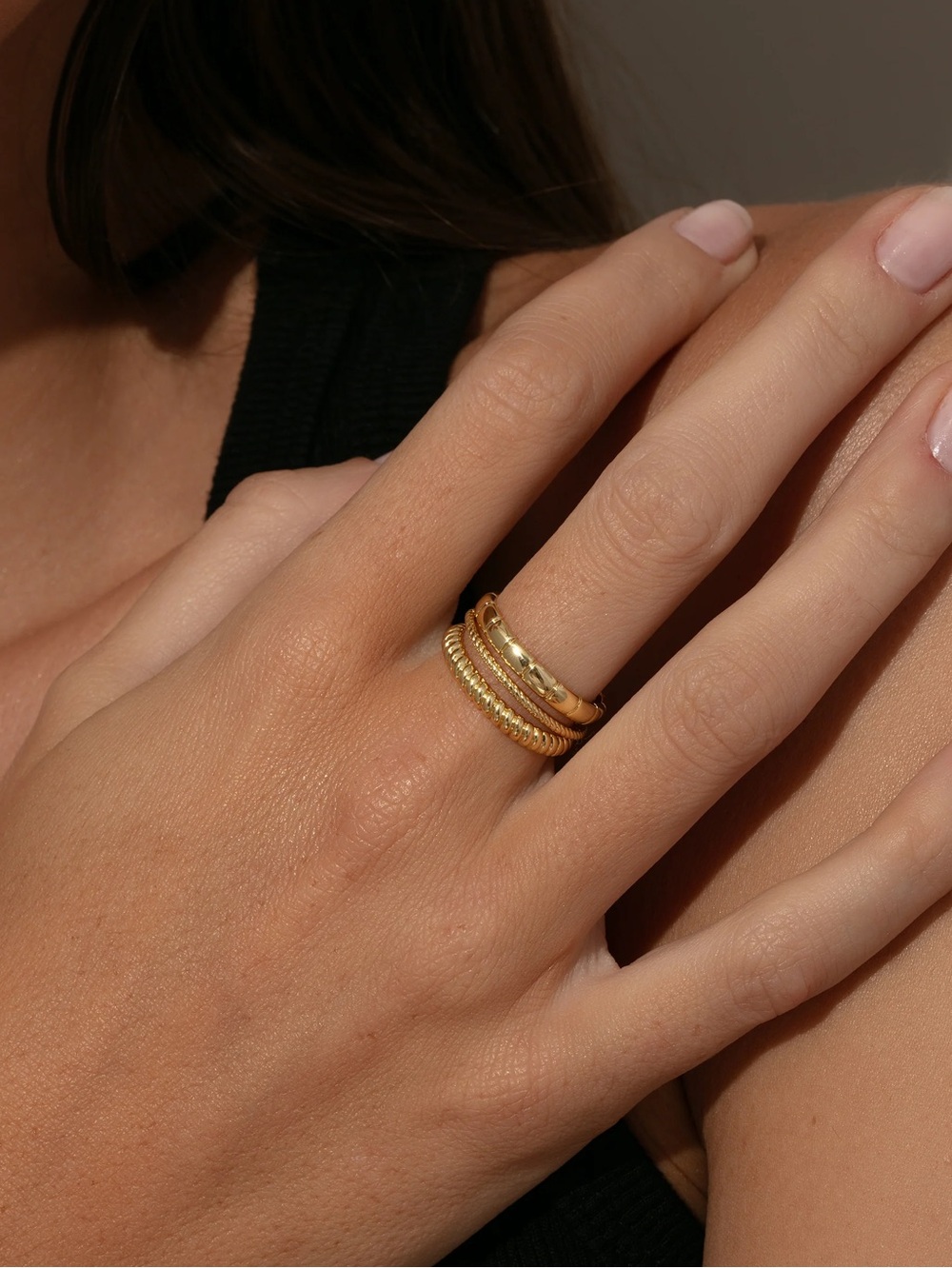 Uncommon James Vortex Textured Ring Stack (Set of 3)